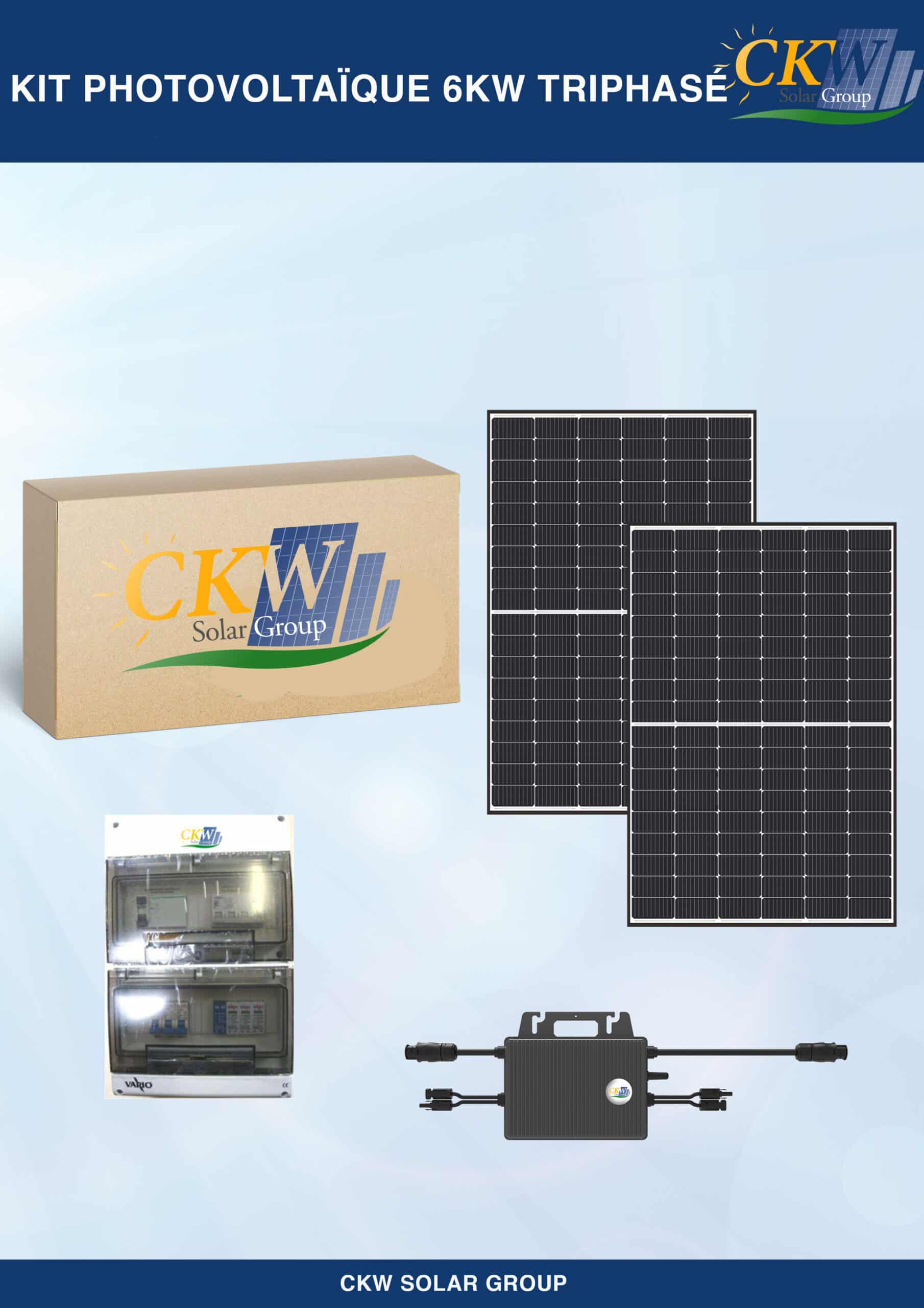 CKW Trading BV 89116, Kit Solaire Full Black 6KW-8 micro-onduleur 800W-16  panneaux 375W-toit tuile
